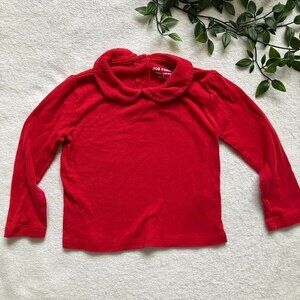 Joe Fresh Red Peter Pan Collar Shirt 2T | Cotton Long Sleeve GUC w/ Flaw